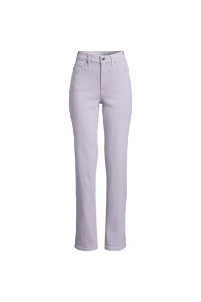 Lands' End Women's High Rise Straight Leg Jeans In Purple