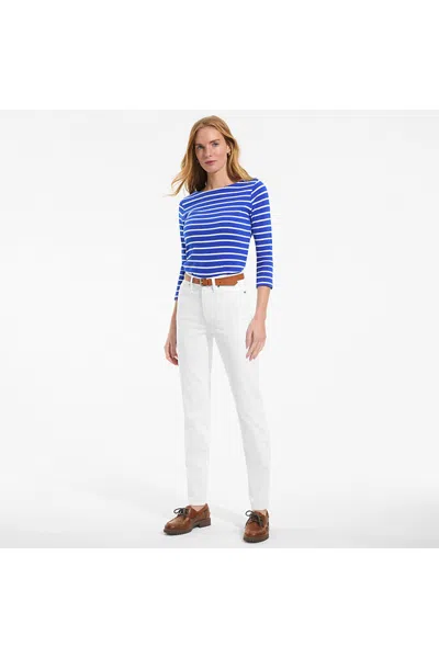 Lands' End Women's High Rise Straight Leg Jeans In White