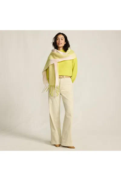 Lands' End Women's High Rise Wide Leg Corduroy Pants In White