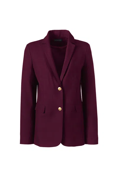 Lands' End Women's Hopsack Blazer In Red