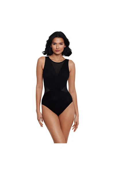 Lands' End Women's Illusionist Palma One Piece Swimsuit In Black