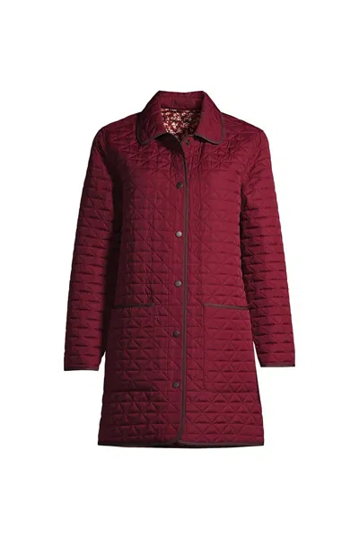 Lands' End Women's Insulated Reversible Barn Coat In Burgundy