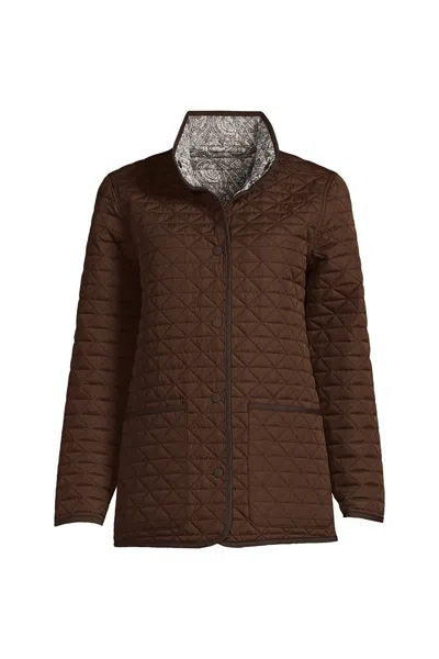 Lands' End Women's Insulated Reversible Barn Jacket In Brown