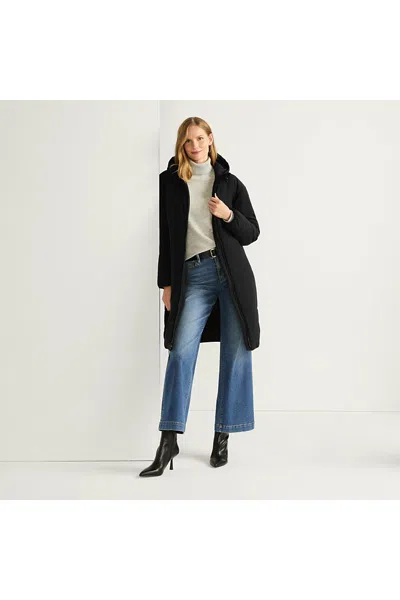 Lands' End Women's Insulated Wide Channel Commuter Coat In Black