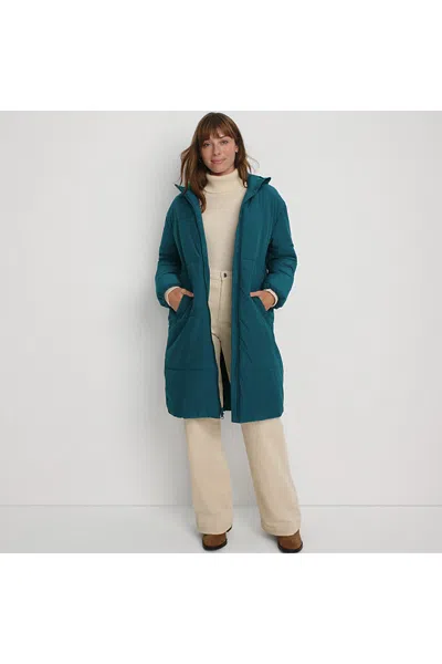Lands' End Women's Insulated Wide Channel Commuter Coat In Blue