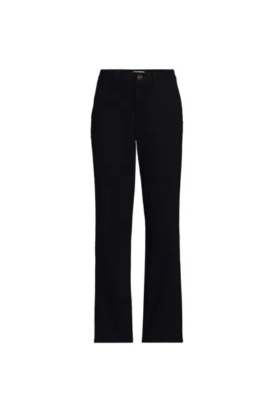 Lands' End Women's Knockabout Chino High Rise Straight Leg Pants In Black