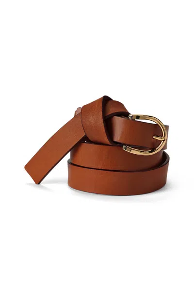 Lands' End Women's Leather Knot Belt In Brown
