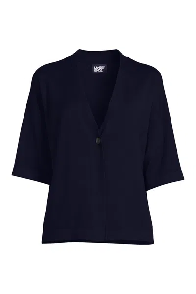 Lands' End Women's Light Kimono Cardigan In Blue