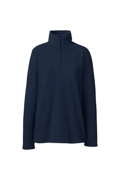 Lands' End Women's Lightweight Fleece Quarter Zip Pullover In Blue