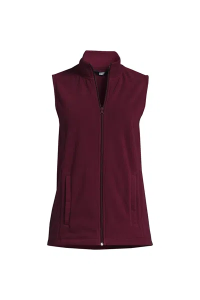 Lands' End Women's Lightweight Fleece Vest In Red