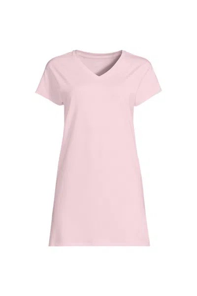 Lands' End Women's Lightweight Jersey Extra Long Tunic In Pink