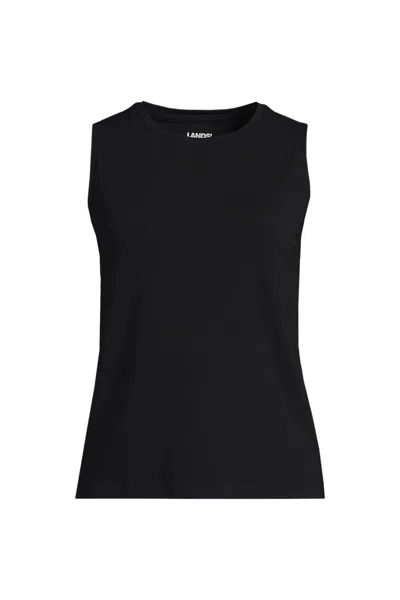 Lands' End Women's Lightweight Jersey Tank Top In Black