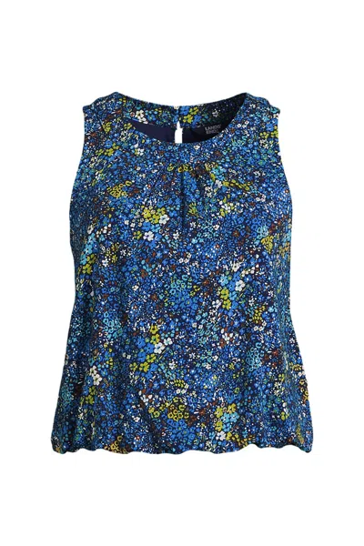 Lands' End Women's Lightweight Jersey Tank Top In Blue