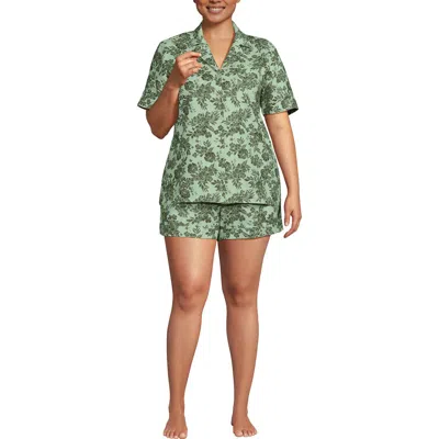 Lands' End Women Linen 2 Piece Pajama Set