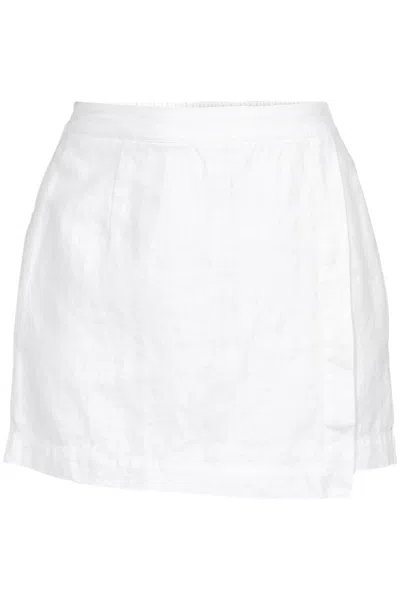 Lands' End Women's Linen Above The Knee Skort In White