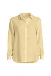 Lands' End Linen Long Sleeve Feminine Shirt In Yellow