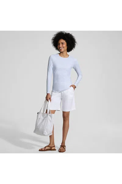 Lands' End Women's Long Sleeve Crewneck Garden Tee - Sunshade Upf 50 Quick Dry In Multi