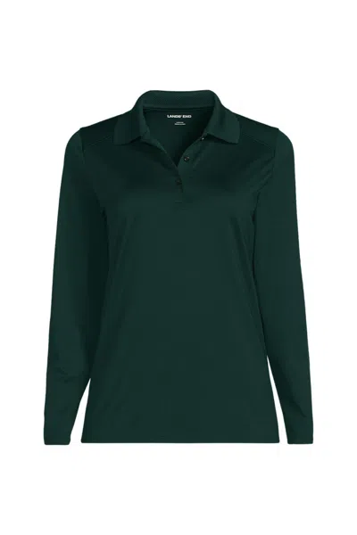LANDS' END WOMEN'S LONG SLEEVE FEMININE FIT RAPID DRY POLO SHIRT