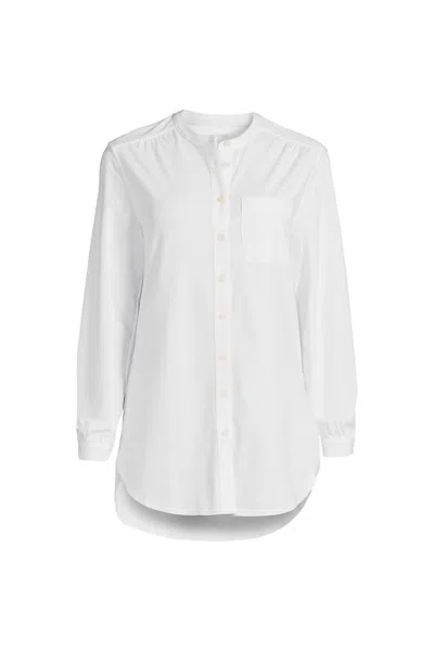 Lands' End Women's Long Sleeve Jersey A-line Tunic In White
