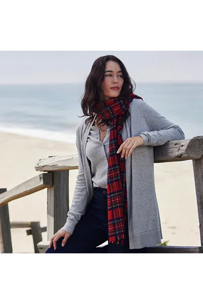 Lands' End Women's Long Sleeve Open Long Cardigan Sweater In Gray