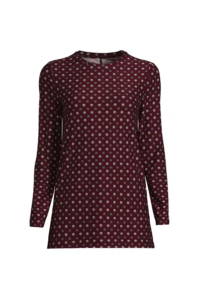 Lands' End Women's Long Sleeve Performance Crew Neck Tunic In Red