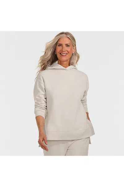 Lands' End Women's Long Sleeve Serious Sweats Hooded Tunic Sweatshirt In Brown