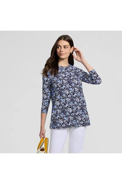 Lands' End Women's Long Sleeve Split Hem Garden Tunic Tee - Sunshade Upf 50 Quick Dry In Blue
