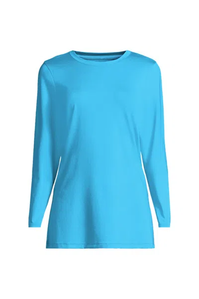 Lands' End Women's Long Sleeve Split Hem Garden Tunic Tee - Sunshade Upf 50 Quick Dry In Multi