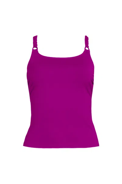 Lands' End Women's Macrame Tankini Top In Purple