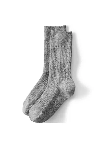 Lands' End Women's Marl Crew Camp Socks In Gray
