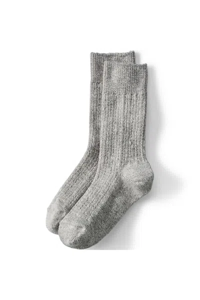 Lands' End Women's Marl Crew Camp Socks In Gray