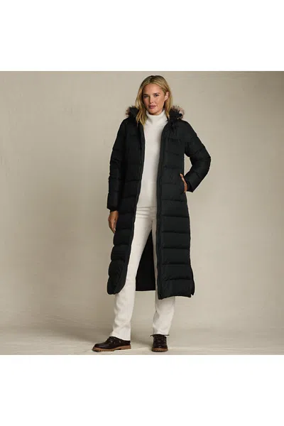 Lands' End Women's Max 600 Down Long Maxi Coat In Black