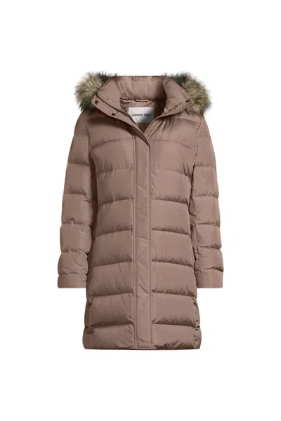 Lands' End Women's Max 600 Down Puffer Coat In Brown