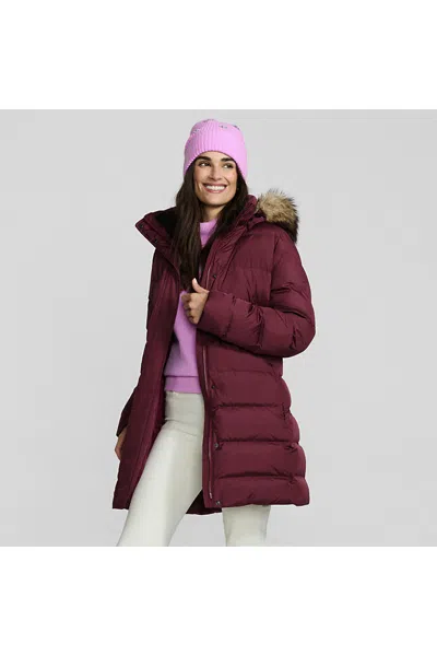 Lands' End Women's Max 600 Down Puffer Coat In Burgundy