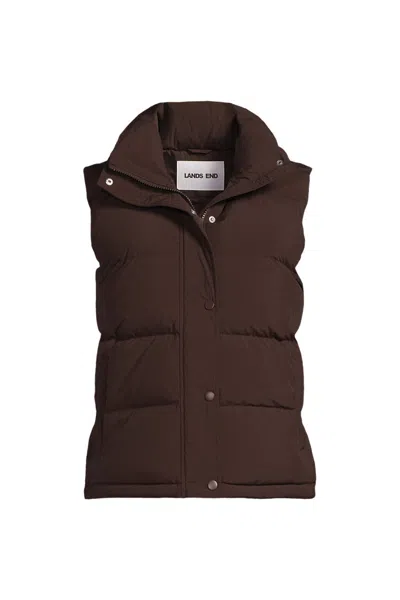 Lands' End Women's Max 600 Down Puffer Vest In Brown