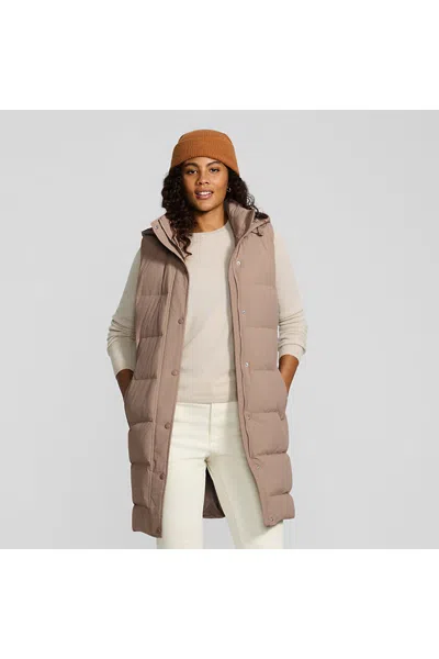 Lands' End Women's Max 600 Down Puffer Vest In Brown