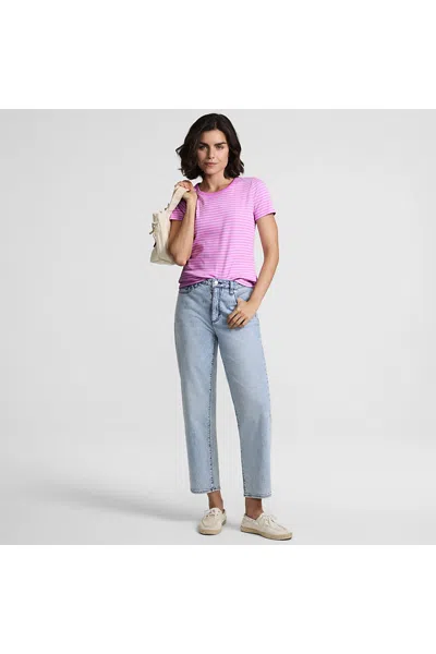 Lands' End Women's Micro Rib T-shirt In Pink