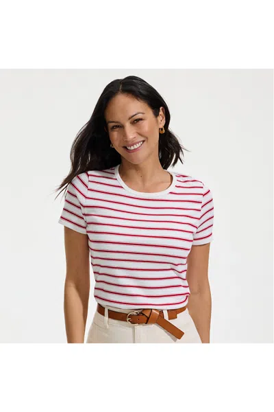 Lands' End Women's Micro Rib T-shirt In Multi