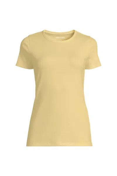 Lands' End Women's Micro Rib T-shirt In Yellow