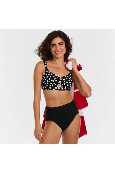 Lands' End Women's Mid Rise Bikini Bottoms In Black