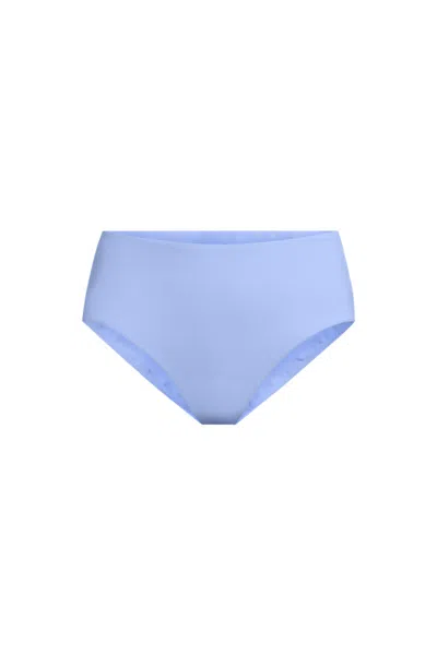 Lands' End Plus Size Mid Rise Classic Bikini Bottoms In Soft Cloud Blue
