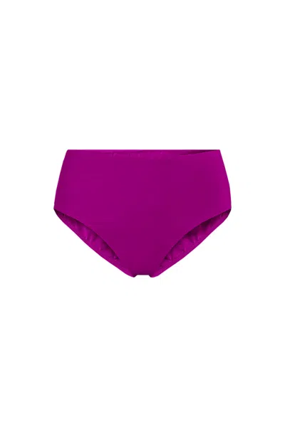 Lands' End Plus Size Mid Rise Classic Bikini Bottoms In Crimson Rose