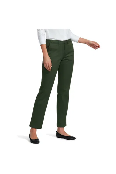 Lands' End Women's Mid Rise Classic Straight Leg Chino Ankle Pants In Green