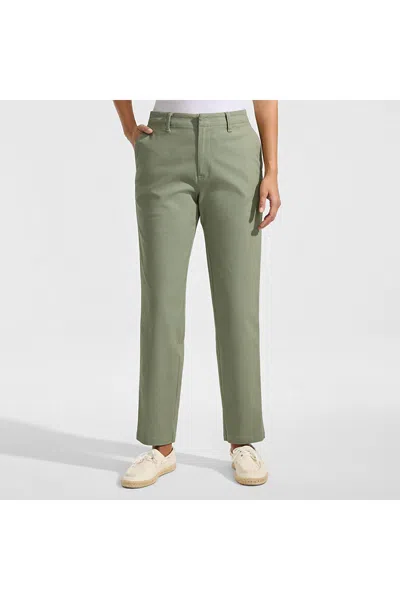 Lands' End Women's Mid Rise Classic Straight Leg Chino Ankle Pants In Green