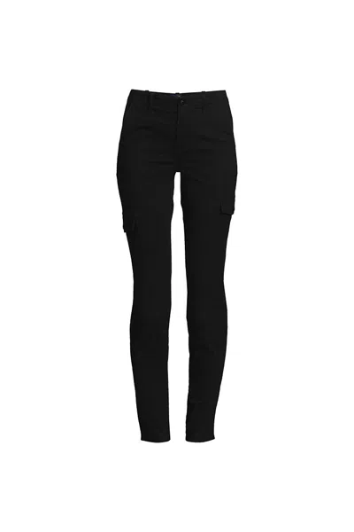 Lands' End Women's Mid Rise Slim Cargo Chino Pants In Black