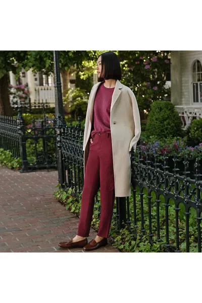 Lands' End Women's Mid Rise Slim Cargo Chino Pants In Red