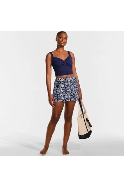 Lands' End Women's Mini Swim Skirt In Burgundy