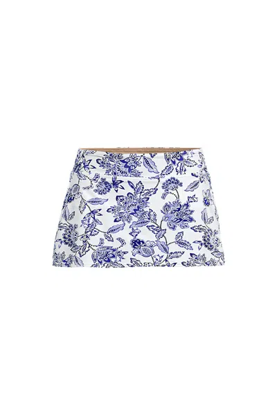Lands' End Women's Mini Swim Skirt In Blue