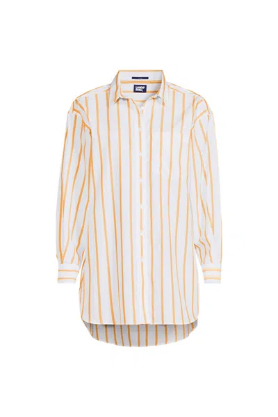 Lands' End Women's No Iron Poplin Extra Long Tunic In Multi