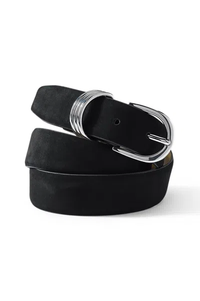 Lands' End Women's Nubuck Multi Keeper Belt In Black